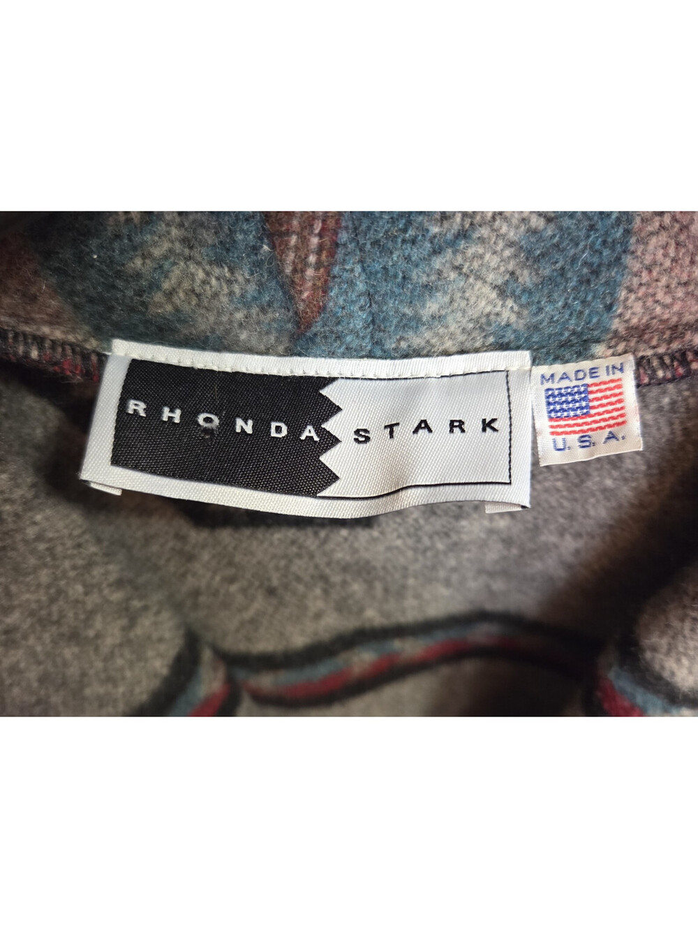 Vintage 90's Rhonda Stark Jacket Large? Aztec Southwestern Western Bolero Retro - Picture 4 of 8
